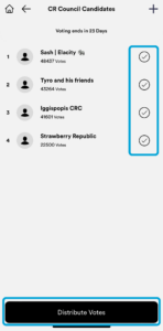 Tap Vote at top right